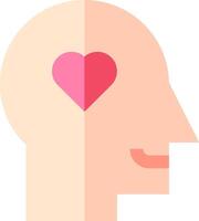 A man's head with a heart in the middle vector