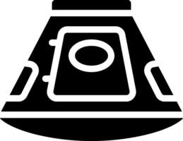A black and white image of a space capsule vector