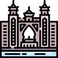A building with a tower and a clock on it vector