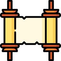 An old scroll with two sticks and a scroll vector