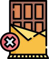 Chocolate bar with a red cross and a check mark vector