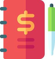 A notebook with a dollar sign and a pen vector