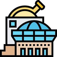 A building with a large glass dome and a large building vector