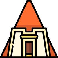 An icon of a pyramid with a door vector
