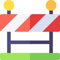 A road block with two yellow and red stripes vector