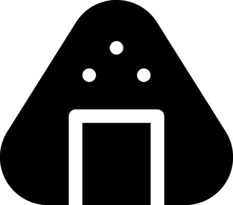 A black and white icon of a house with a door