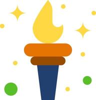 A colorful torch with a yellow and orange flame vector