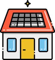 A house with solar panels on the roof vector