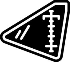 A black and white triangle with a cross on it vector