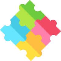A colorful puzzle piece with four pieces vector