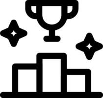 A black and white icon of a trophy and a star vector