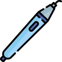 A blue pen with a black tip on a white background vector