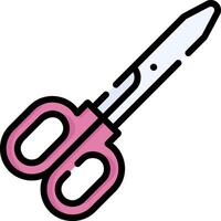 A pink pair of scissors on a white background vector