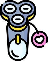A cartoon razor with a heart on it vector