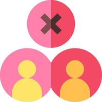 Two people are shown in a circle with a cross in the middle vector