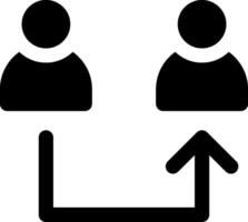 Two people are shown in an arrow pointing to the left vector