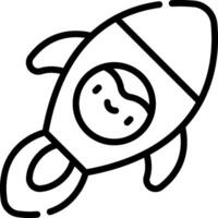 A cartoon rocket with a smiling face on it vector