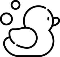 A black and white outline of a duck vector