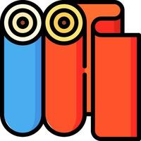A red and blue book with a book inside vector