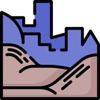 A city with a mountain in the background vector