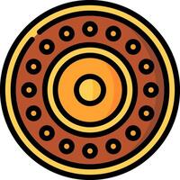 An illustration of a circular object with a hole in the center vector