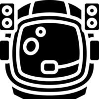 An astronaut helmet with headphones on it vector