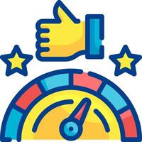 A hand with thumbs up and a meter with stars vector