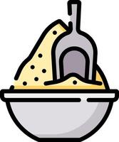 A bowl with a spoon and a spoon in it vector