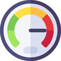 A colorful meter with a red, yellow, green and blue arrow vector