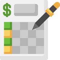 A calculator with a dollar sign and a pen vector