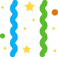 A colorful streamers and stars on a white background vector