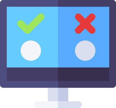 A computer screen with two check marks on it vector