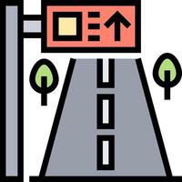 A road with a sign pointing to the left vector