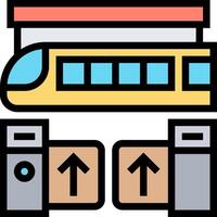 A train and a bus are next to each other vector
