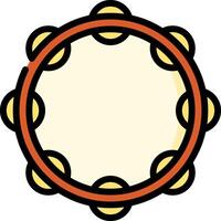 A tambourine is shown in a flat style vector