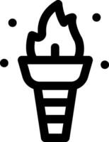 A black and white icon of a torch vector