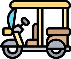 A small tuk tuk is shown on a white background vector