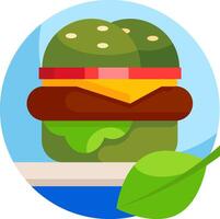 A hamburger with lettuce and cheese on it vector
