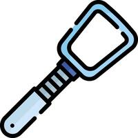 A blue and white tool with a handle vector