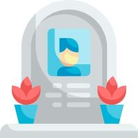 A tombstone with a photo of a person on it vector