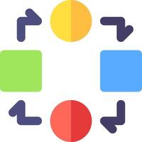 A circle with four different colored arrows vector