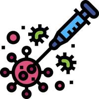 A syringe with a virus on it vector