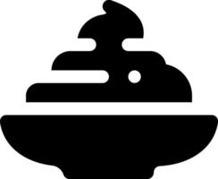 A black and white image of a bowl of ice cream vector