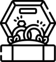 An icon of a box with two rings inside vector
