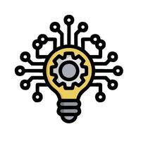 a light bulb with gears inside it vector