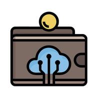 cloud computing wallet icon illustration vector
