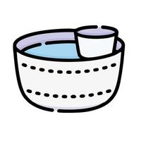 a bowl with water and a cup in it vector