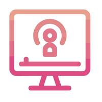 a computer monitor with a lock icon on it vector