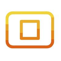 a square orange and yellow icon on a white background vector