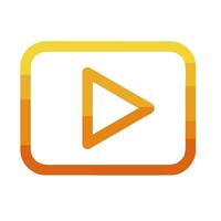 a play button with an orange and yellow background vector